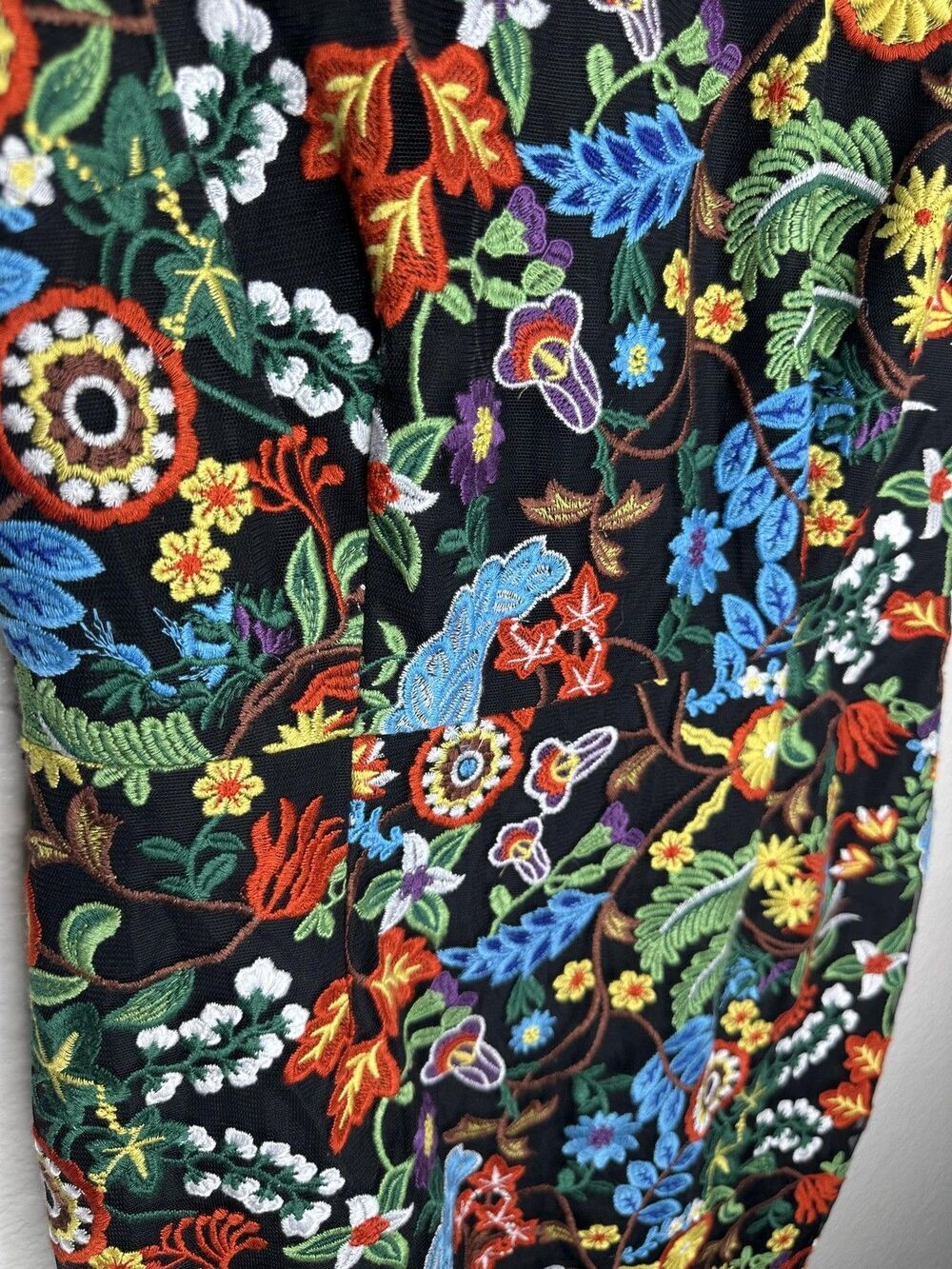 New York & Company Dress Womens 4 Black Floral Embroidered Sheath Short Sleeve - Picture 2 of 8